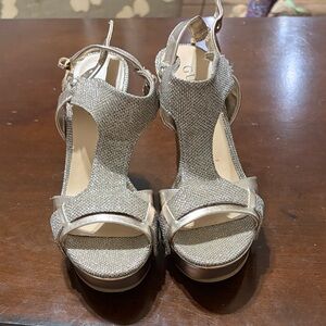 Guess Shimmering Silver Heels